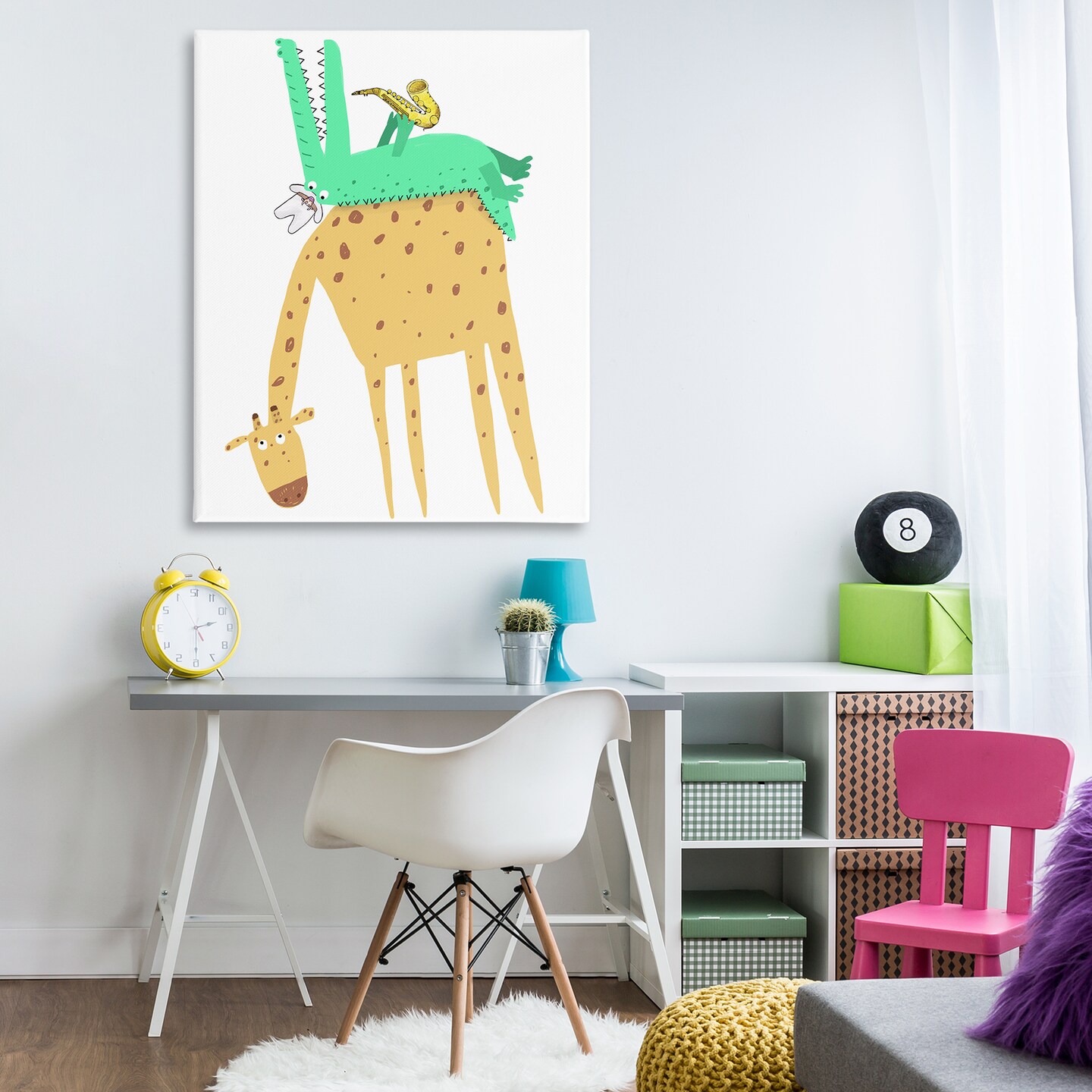 Stupell Industries Wild Animals with Saxophone Canvas By Carla Daly
