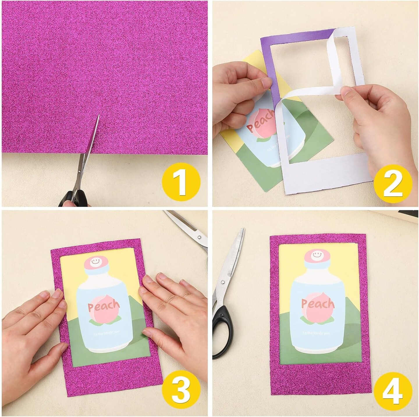 15 Pack Self Adhesive Glitter Foam Sheets for Crafts
