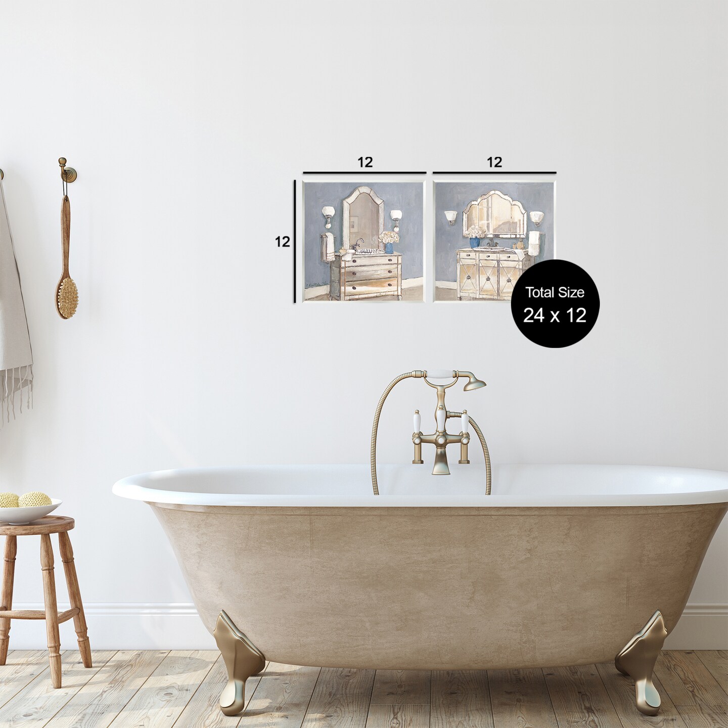 Stupell Industries Elegant Traditional Bathroom Views 2pc Wall Plaque Set By Charlene Olson