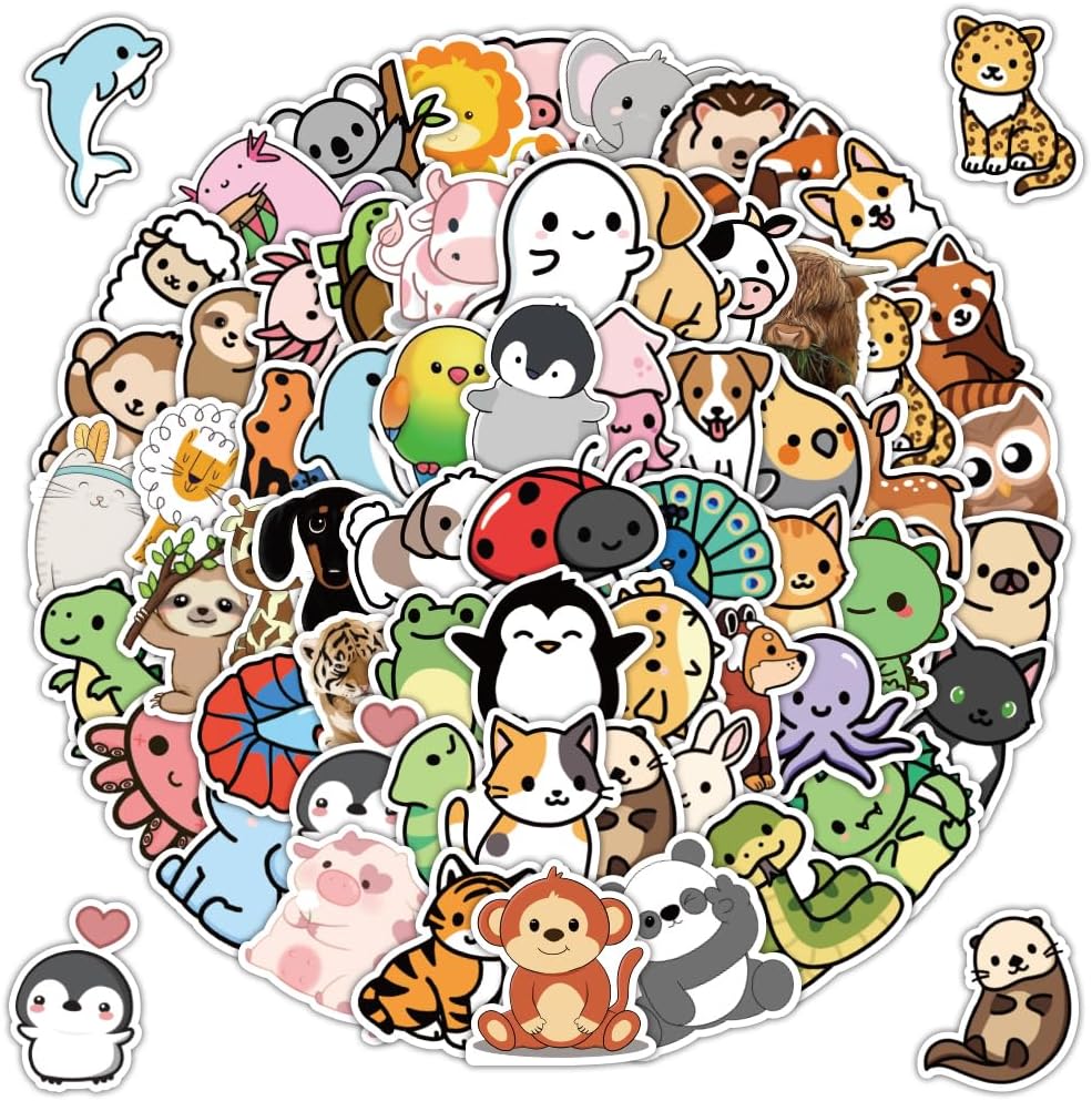 103 PCS Animal Stickers, Cute Animal Stickers