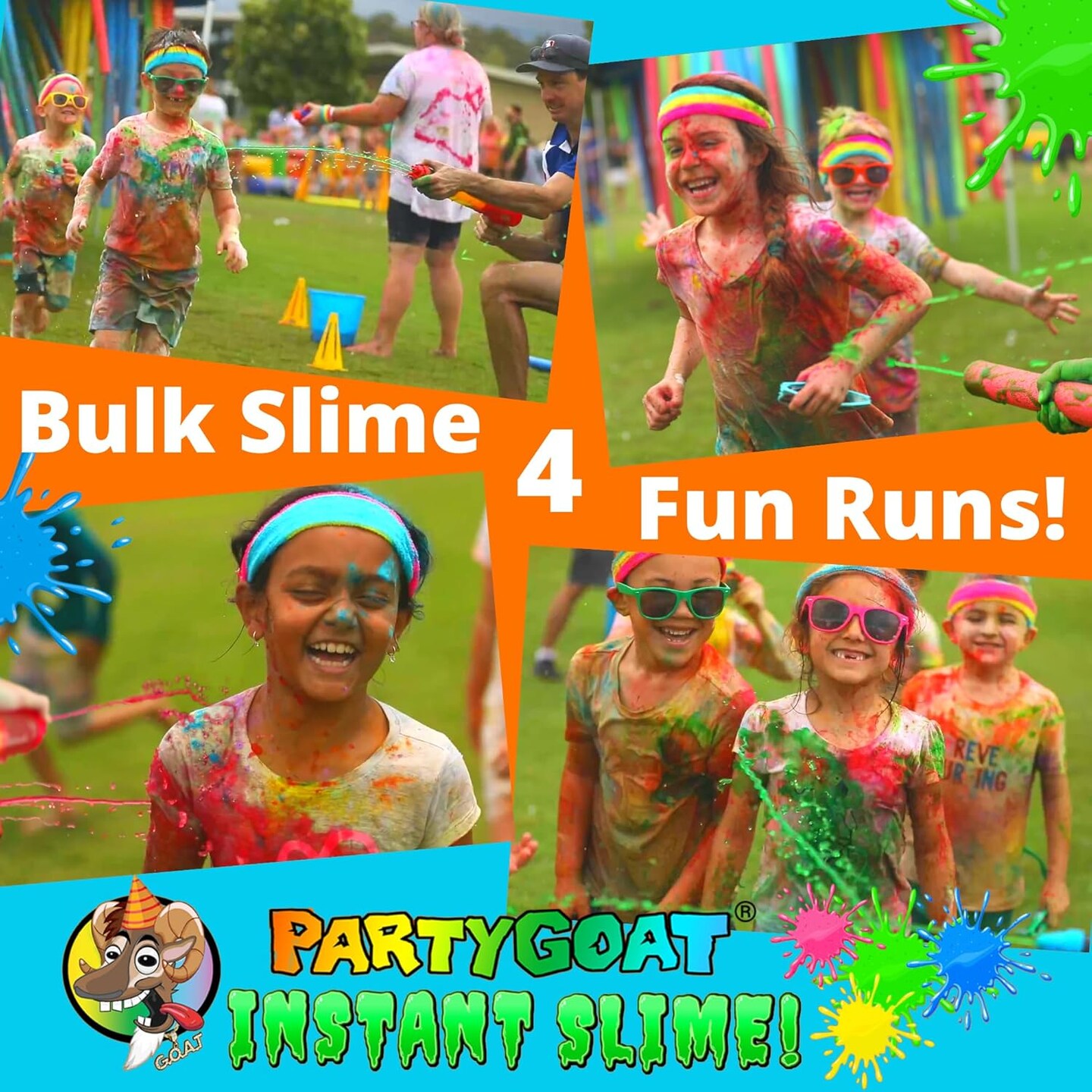 Bulk Instant Slime Powder Kit (Green, Blue, Pink &#x26; Yellow)