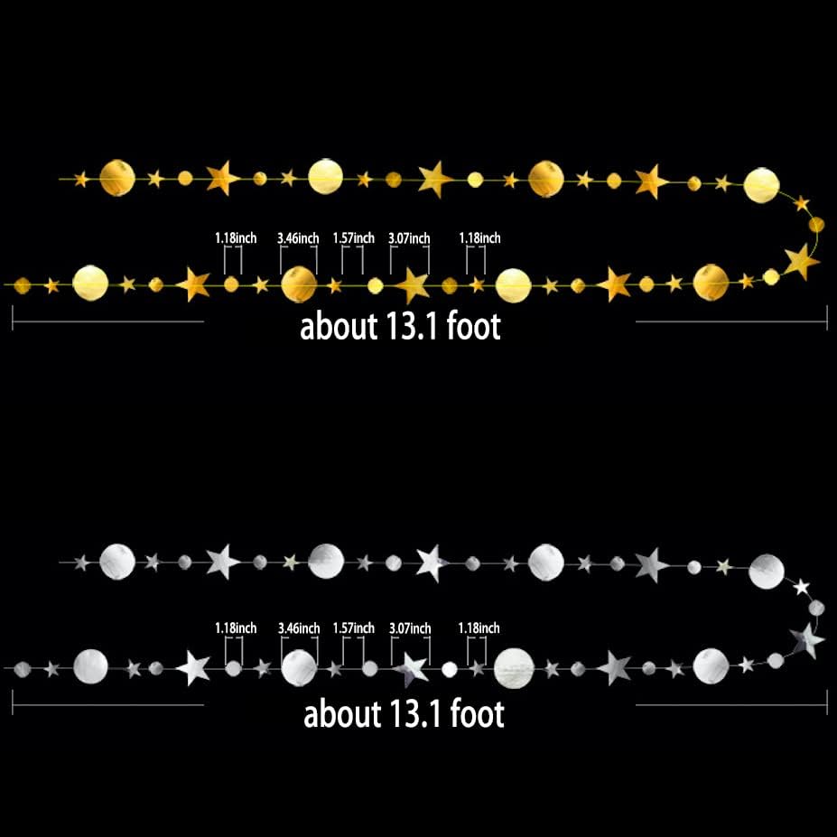 Gold Star Circle Dot Hanging Garland Hanging Streamer Decorations