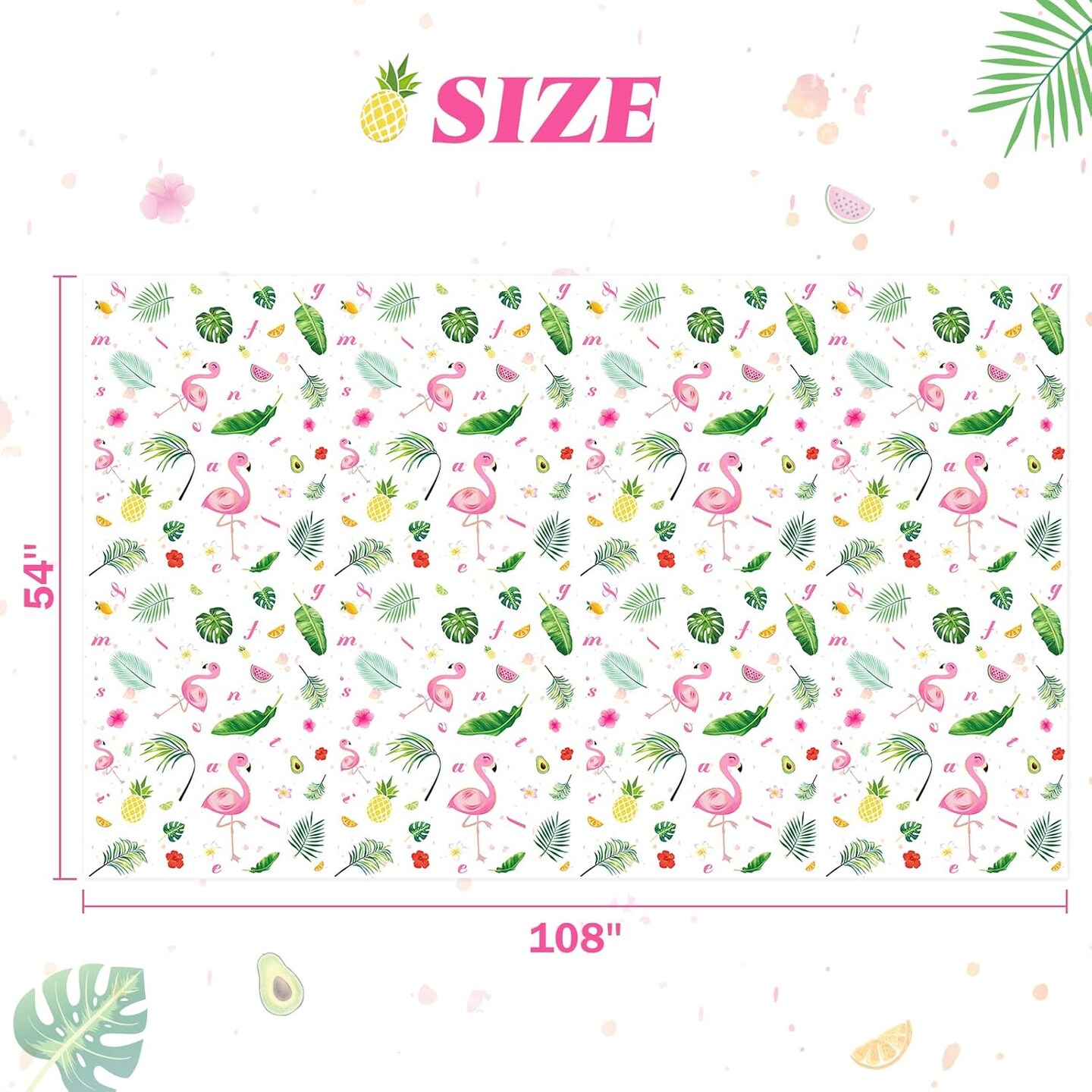 Flamingo Tablecloth - 2 PCS 108&#x27;&#x27;x 54&#x27;&#x27; Summer