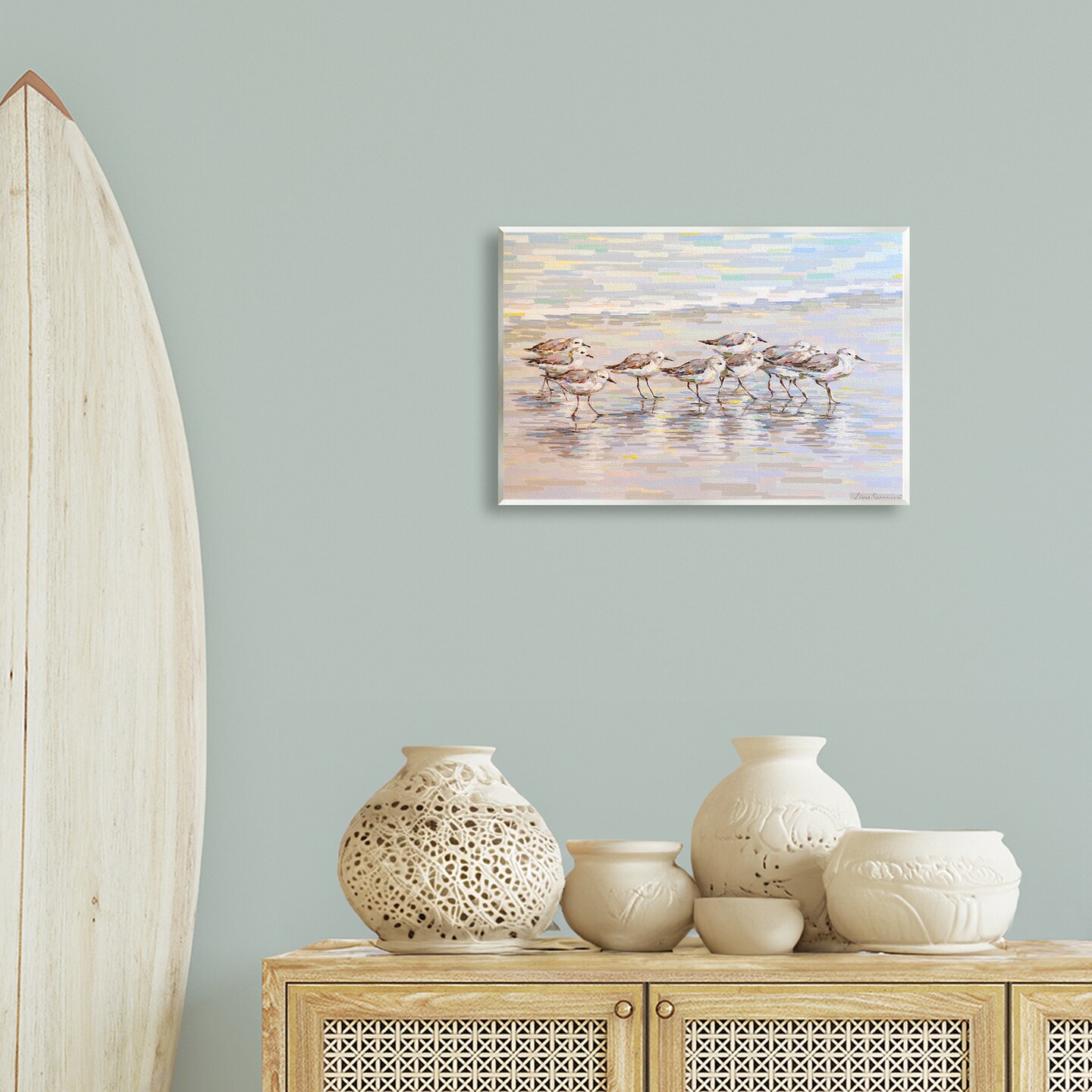 Stupell Industries Follow Me Sandpiper Painting Wall Plaque By Linda Sperruzzi