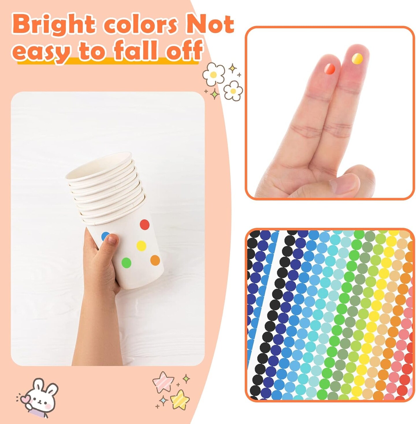 6720 PCS Small Dot Stickers Round Color Coding Labels Circle Dot Stickers Label Sticker