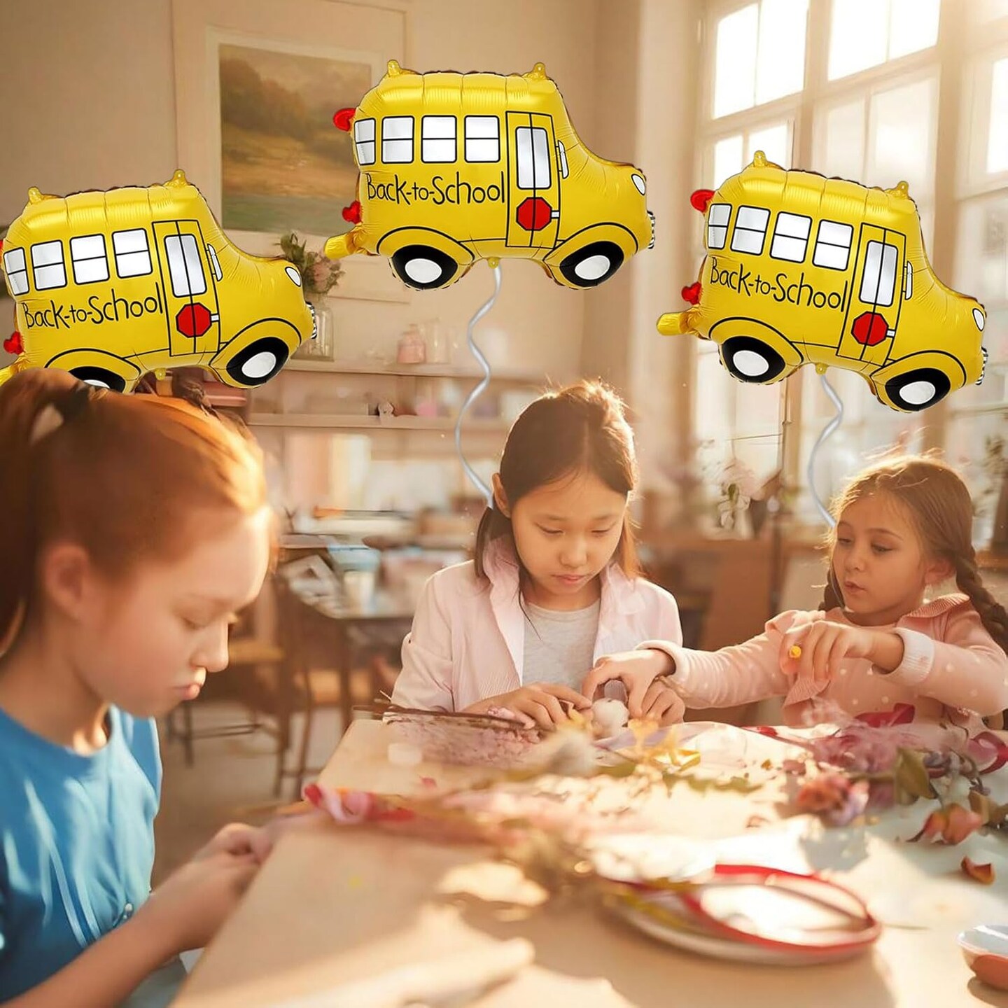 6pcs Back to School Decorations - 24.6x18.5in Bus Balloon