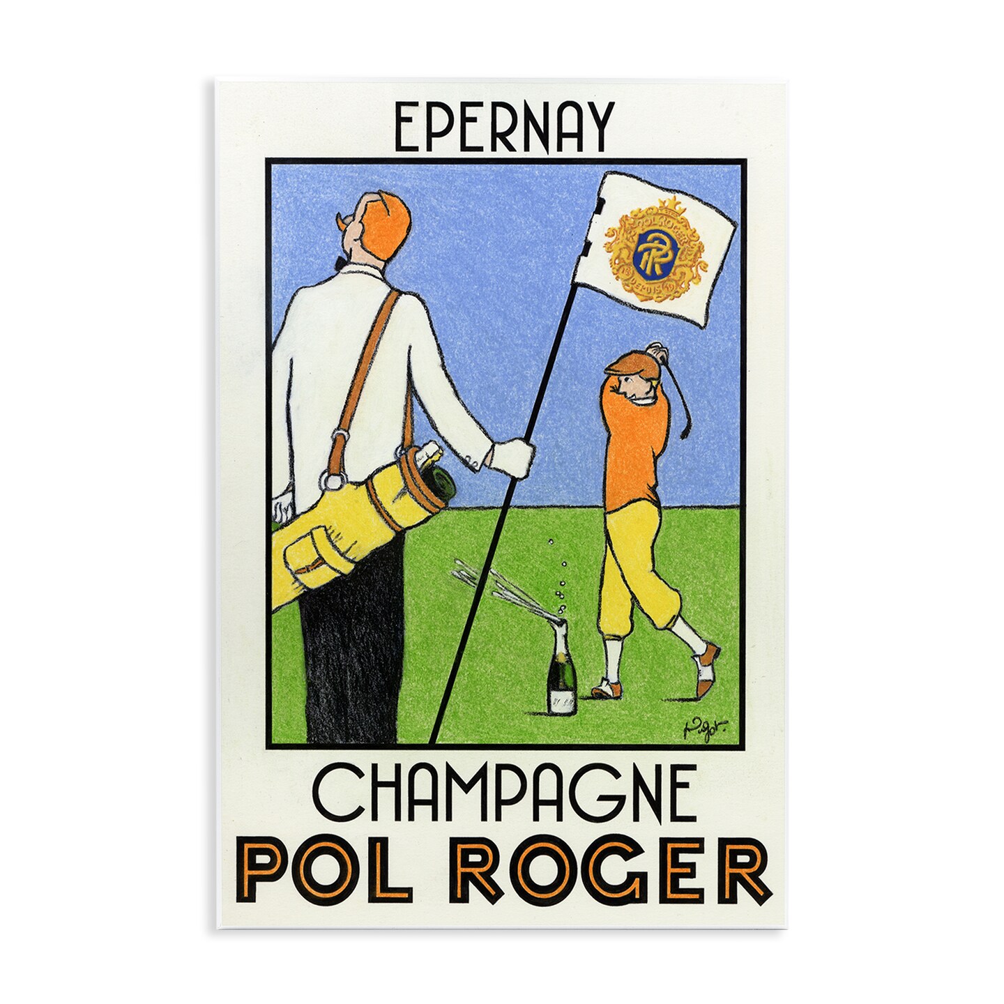 Stupell Industries Vintage Golfers Champagne Ad Wall Plaque By Jean-Pierre Got