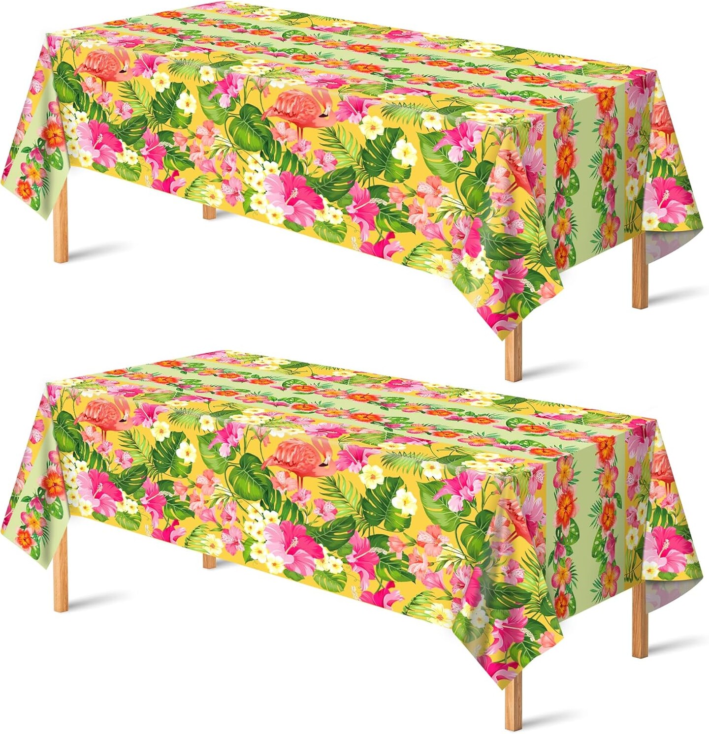 2 Pack Luau Party Decorations - Plastic Tablecloth for Hawaiian Theme Party Decorations