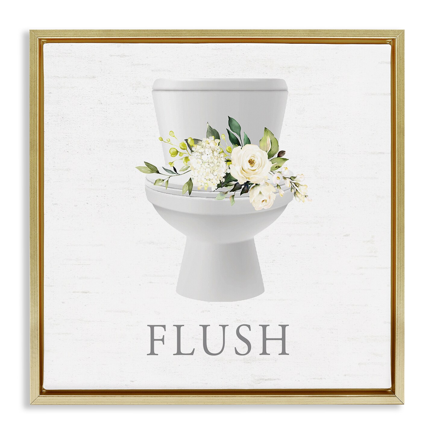 Stupell Industries Flush Floral Toilet Floating Frame By Lettered and Lined