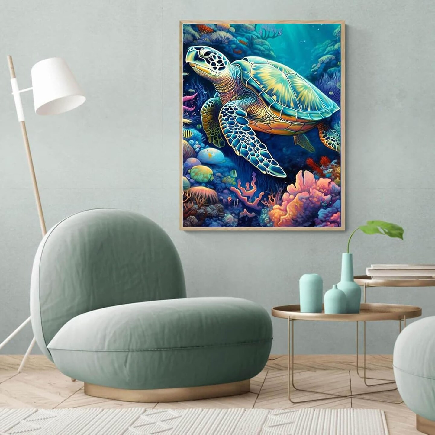 8Wx12L inch Paint by Numbers Kit for Adults Beginners Canvas Pictures with Framed Drawing Painting