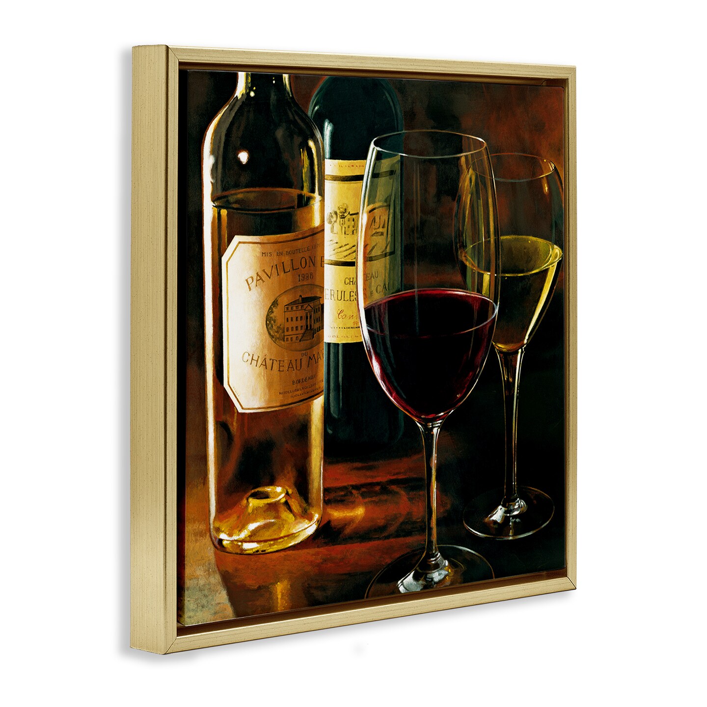 Stupell Industries Dimly Lit Wine Still Life Floating Frame By Stefano Ferreri