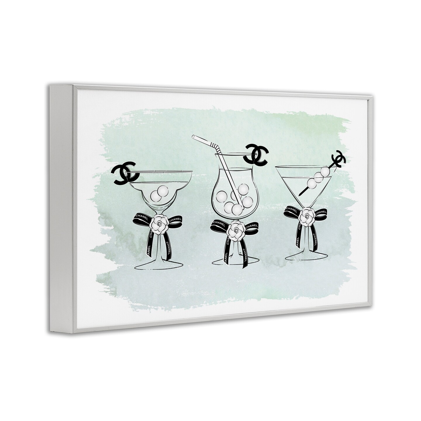 Stupell Industries Classy Fashion Brand Drinks Framed Giclee By Martina Pavlova