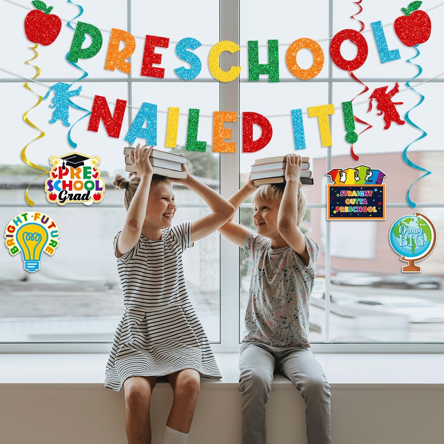 Glittery Preschool Nailed It Banner Preschool Graduate Banner