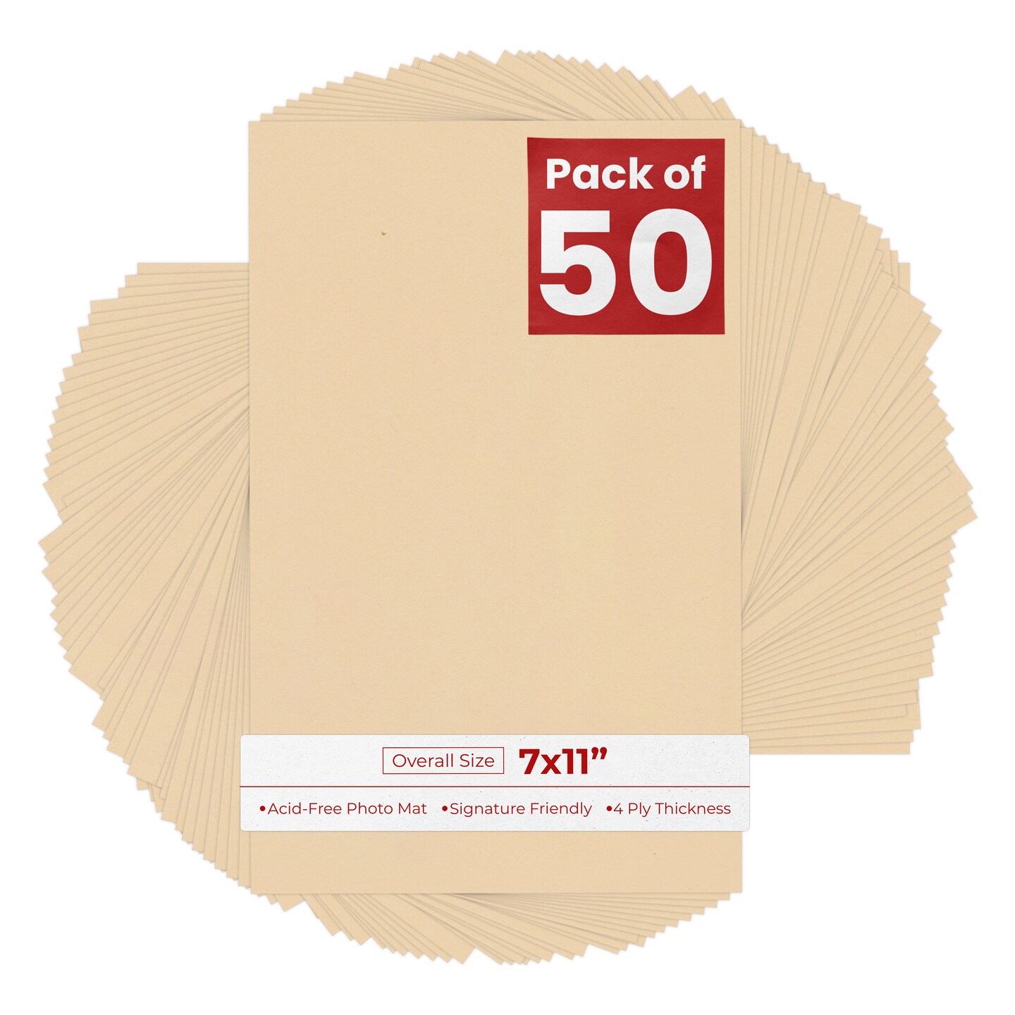 Toasted Almond 7x11 Uncut Mat Board - Blank Sheets, No Opening, Color ...