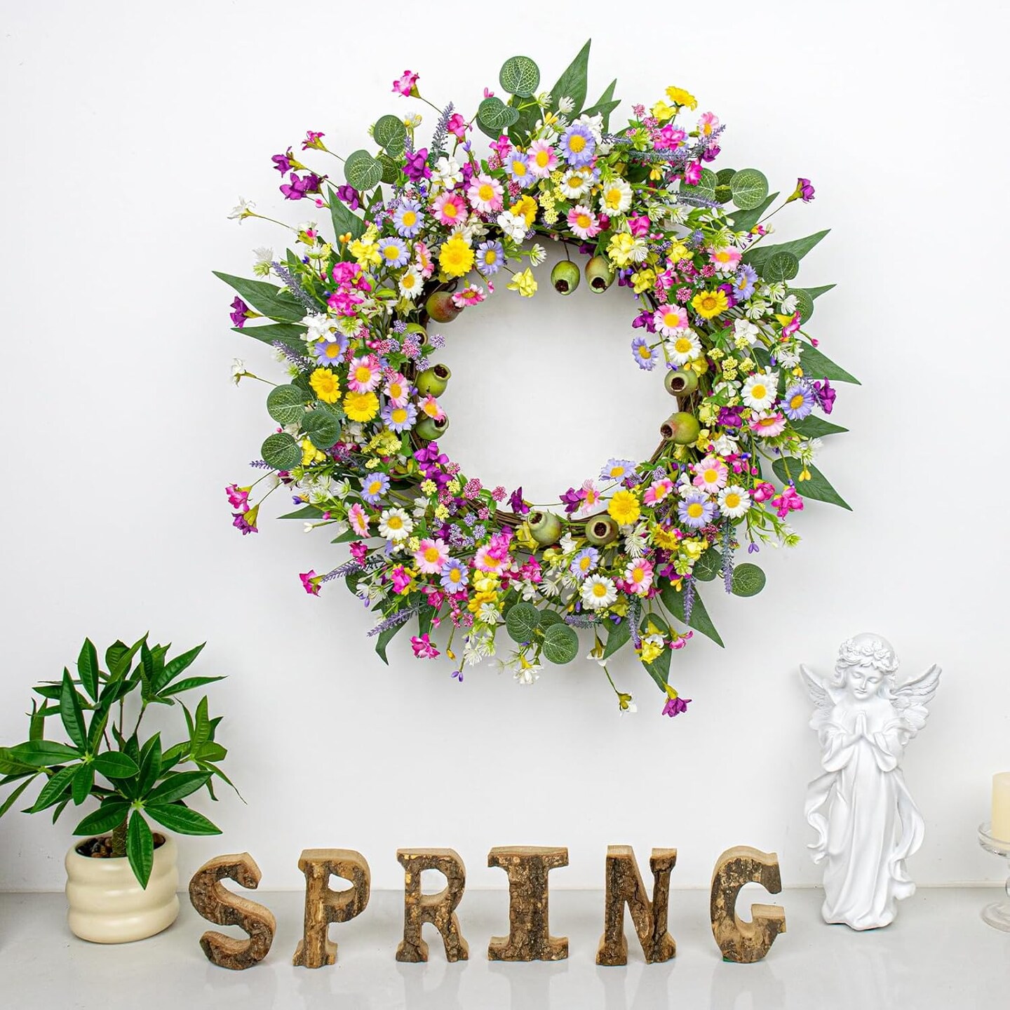 Spring Floral Wreath Summer Door Wreaths