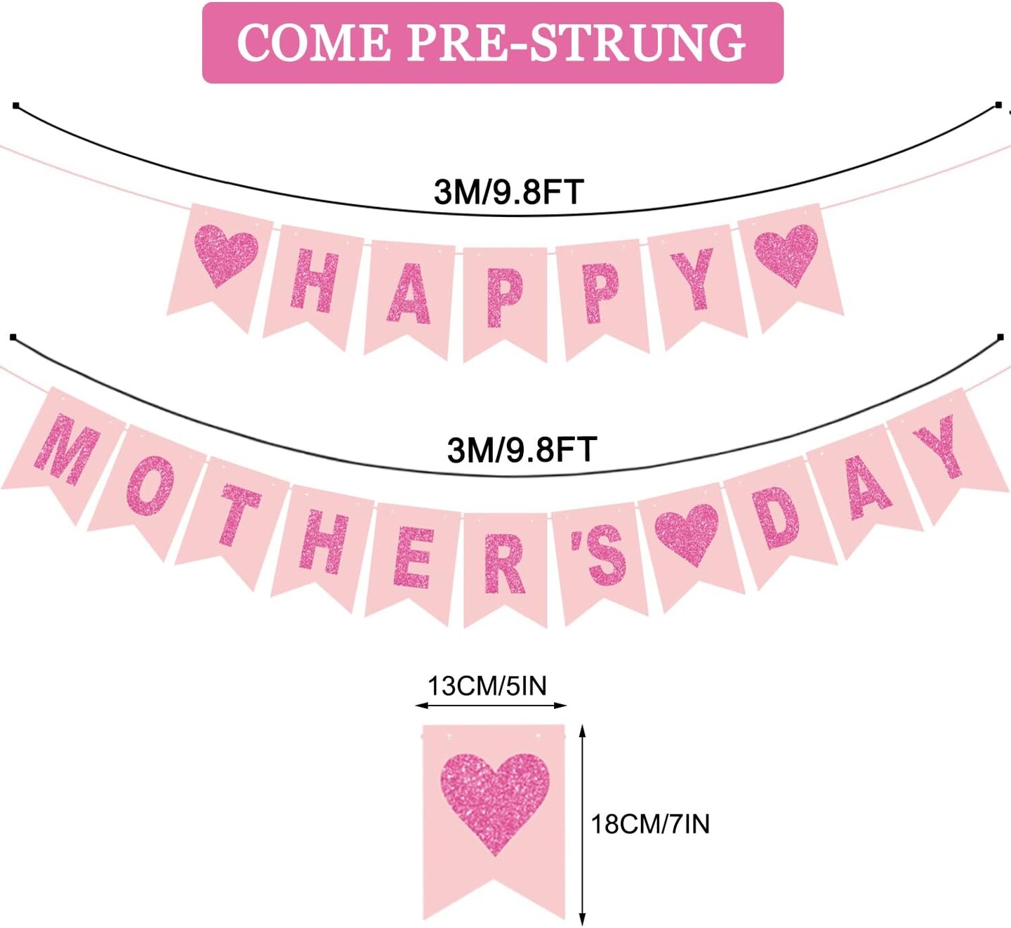 Happy Mother&#x27;s Day Banner Pink Rose