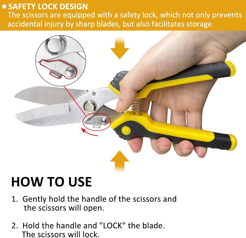 Scissors Heavy duty 9-inch, Shears Multipurpose, Easy Cutting Iron Sheet, Carpet, Tin, Wires