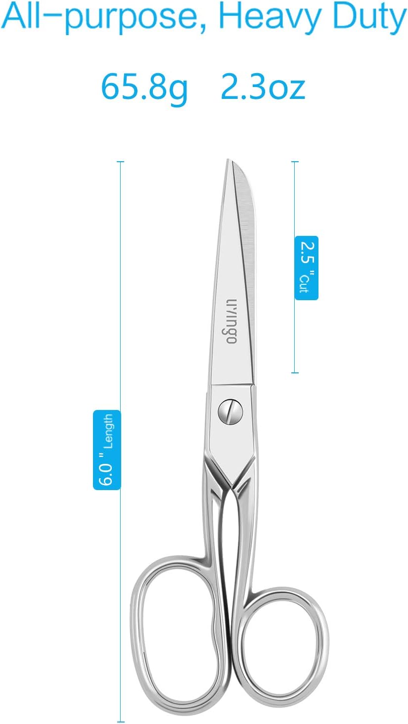 6'' Professional Forged Fabric Scissors, Precision Tailor Small Scissors Heavy Duty, Sharp Stainless steel Sewing Shears for Crafting Supplies