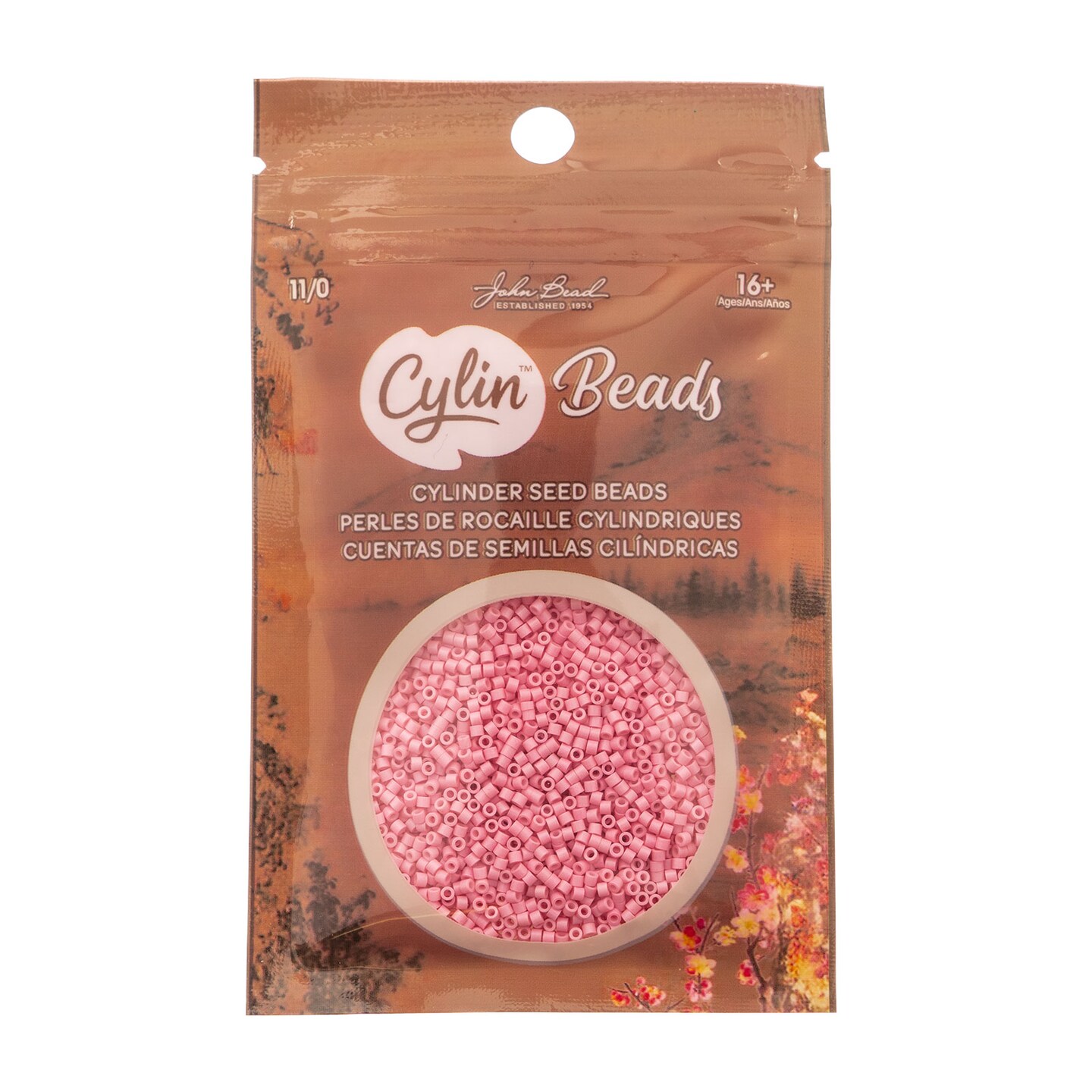 John Bead Ceylon Finish Cylin Beads 11/0 Glass Cylindrical Seed Beads, 25g