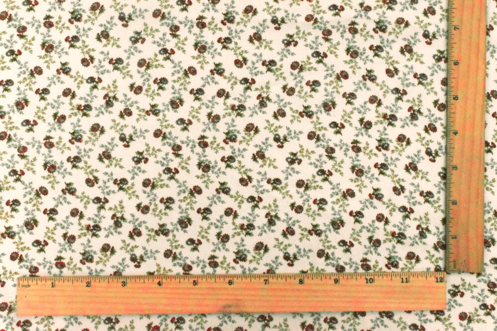 Beige-Brown-Multi Famous Designer Floral Print Viscose Crepe Faille Fabric By the Yard