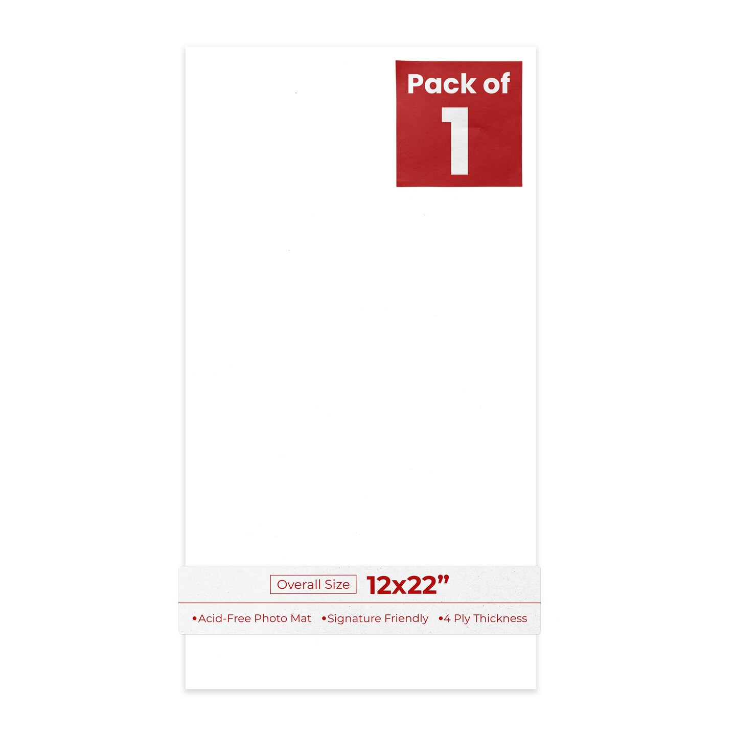Textured White 12x22 Uncut Mat Board - Blank Sheets, No Opening