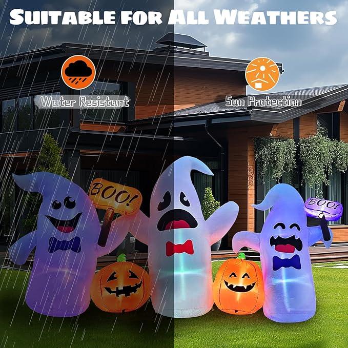 Halloween Inflatable Ghosts and Pumpkins
