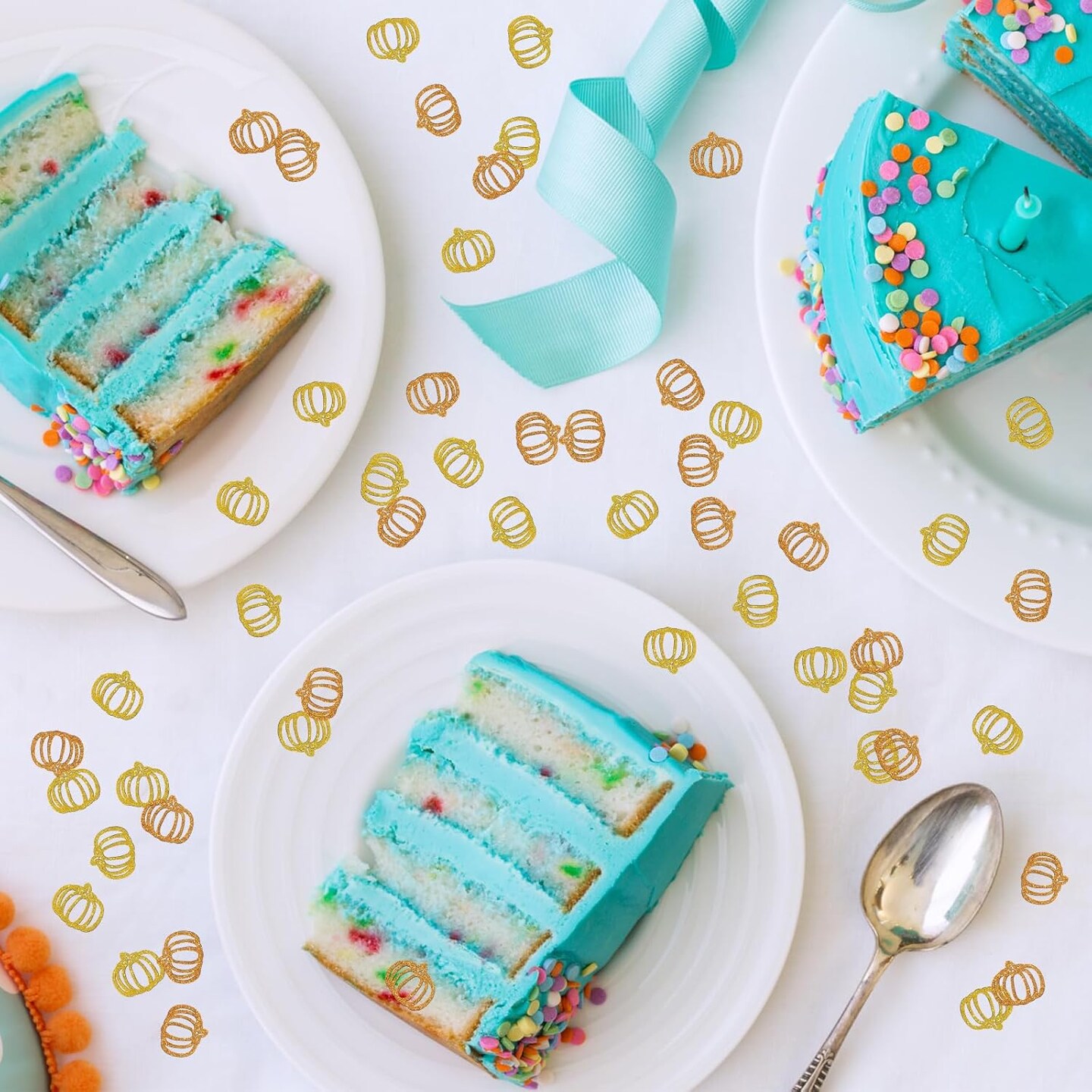 120 PCS Pumpkin Glitter Little Pumpkin Table Confetti