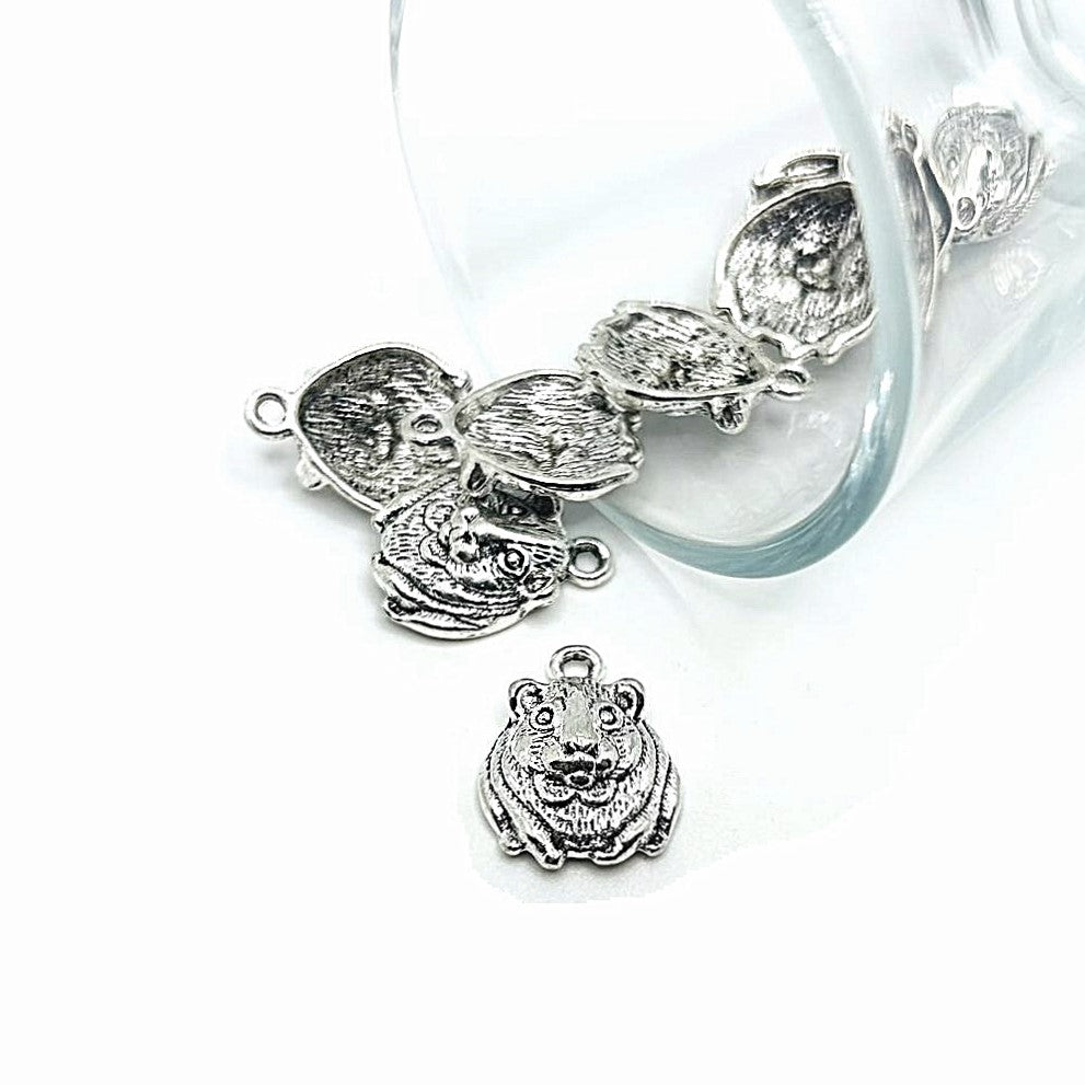 Silver Guinea Pig Charms, 14x18mm