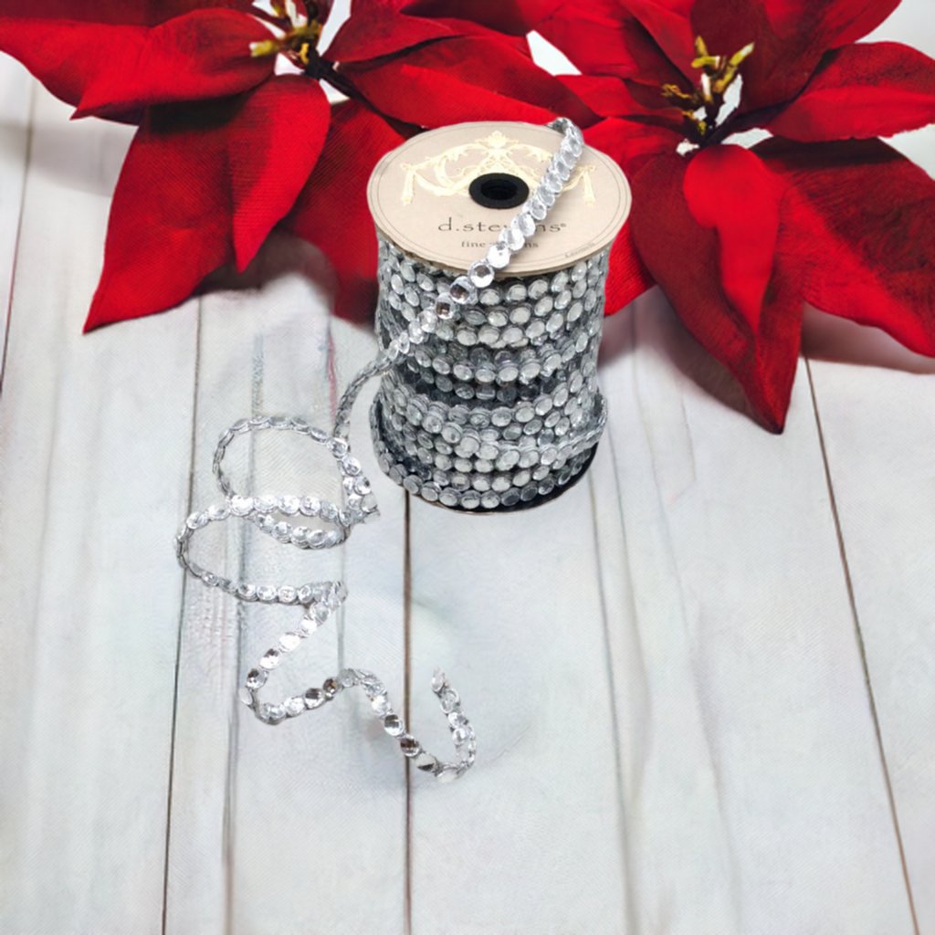 .5&#x22; Crown Jewel Garland Ribbon: Crystal (10 Yards)
