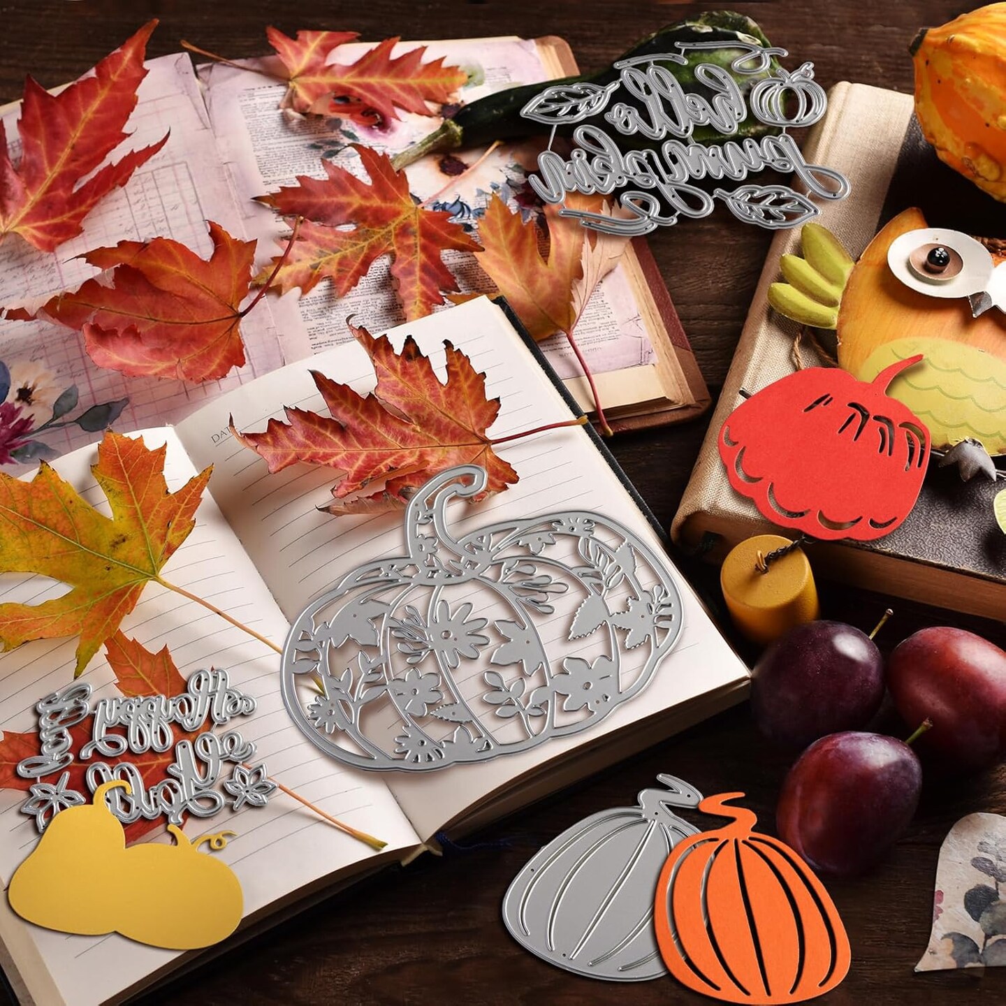 Fall Pumpkin Metal Cutting Dies for Card Making Thanksgiving Metal Cutting