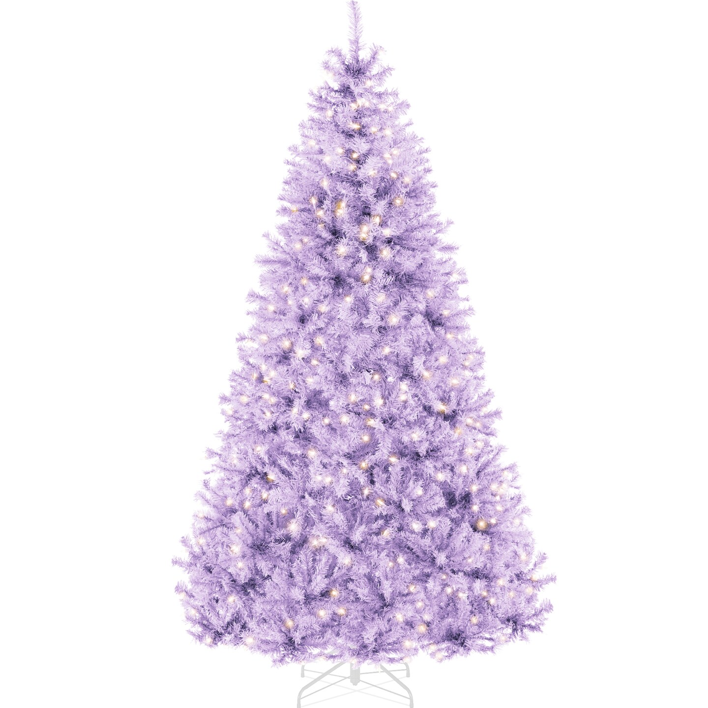 Best Choice Products Pre-Lit Lavender Christmas Tree, Artificial Full Holiday Decoration w/ Incandescent Lights