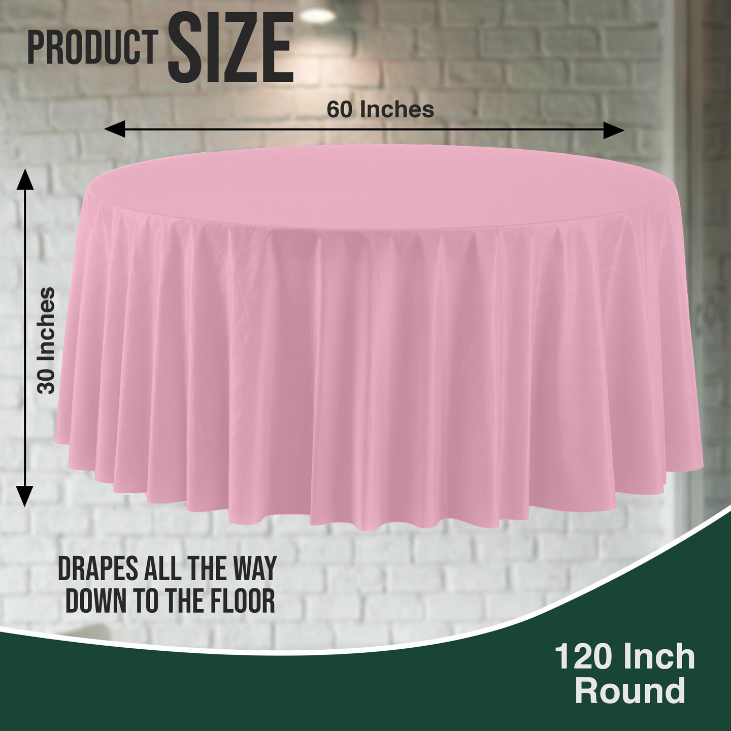 Bulk Pack Plastic Table Cloth - 120 Inch Round Disposable Tablecloth for Parties - Round Tablecloth - Disposable Table Cloths for Parties-Exquisite Party Solids