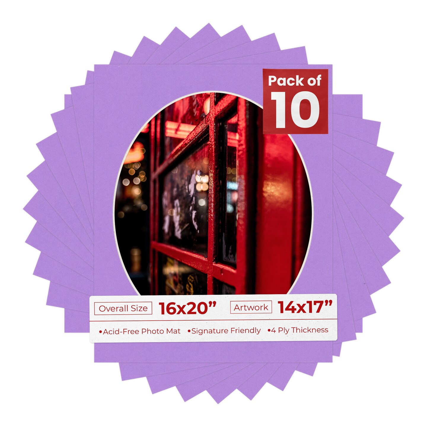 Pansy Purple Mat Board for 16x20 Frames - Oval Opening for 14x17 Photos ...