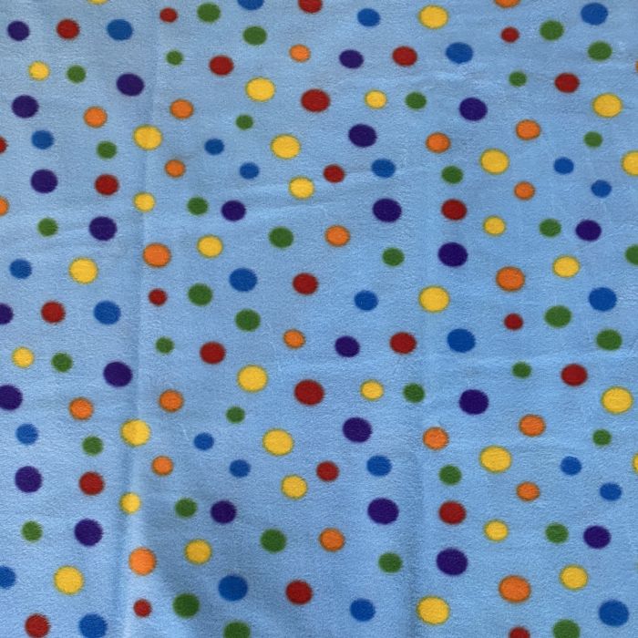 Rainbow Polka Dots Circus Anti-Pill Fleece Fabric | By The Yard