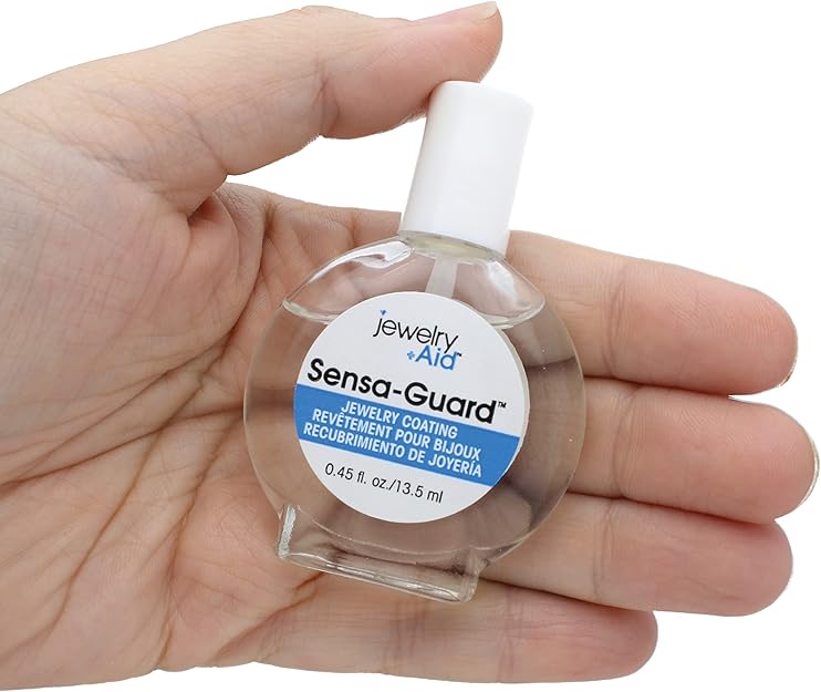 The Beadsmith Jewelry Aid Sensa-Guard 0.45 fl. oz - Brush Cap - Clear Coating – Protector for Sensitive Skin Against Jewelry Irritation