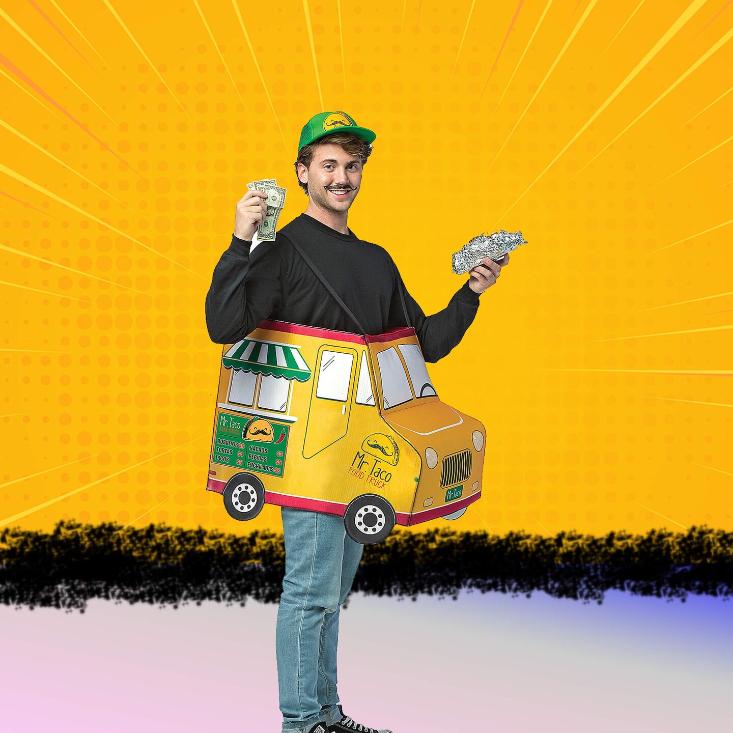 Mr. Taco Food Truck Adult Costume Tunic for Funny Foodie Halloween Outfit