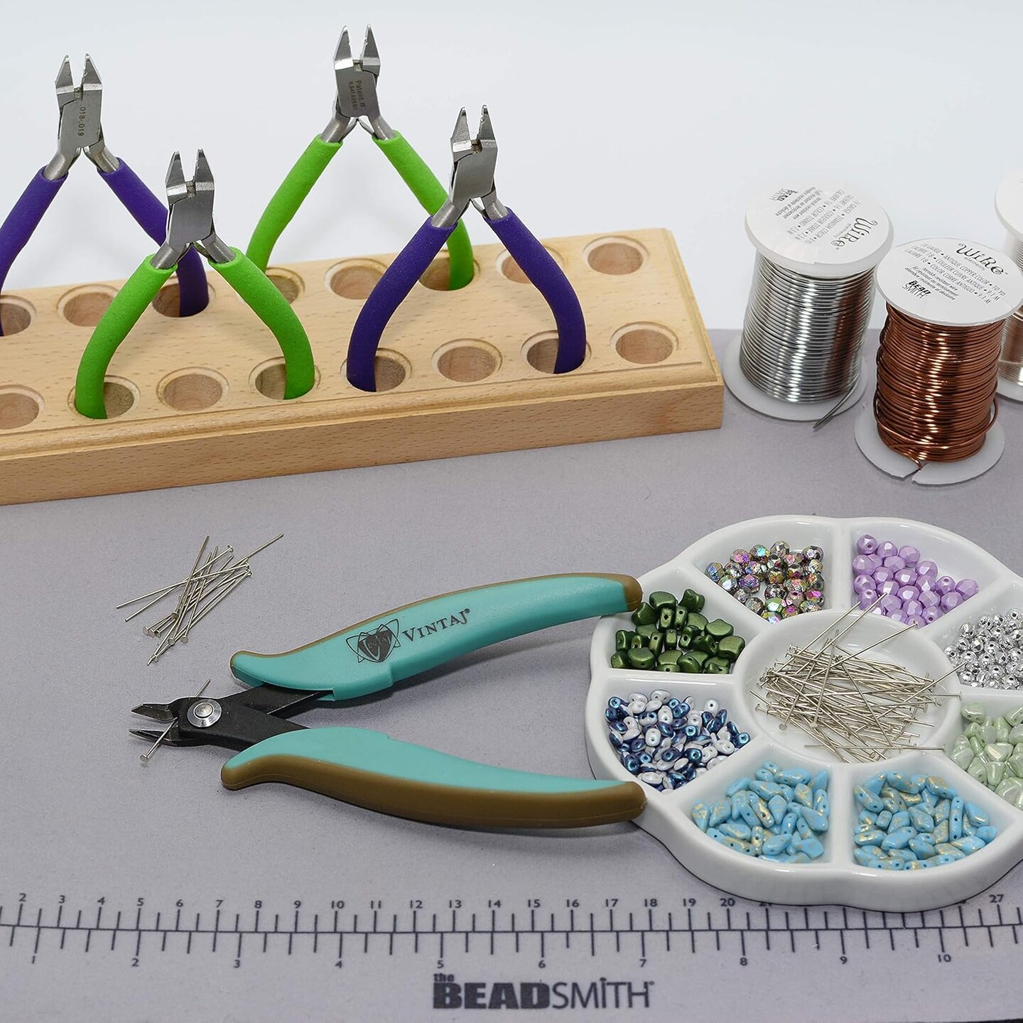 The Beadsmith Vintaj Semi-Flush Cutter – 5-Inches (127mm), Ergonomic Handle – Make Clean, Flush & Precise Cuts – Jewelry Making Tool for Creating Earrings, Bracelets & Necklaces