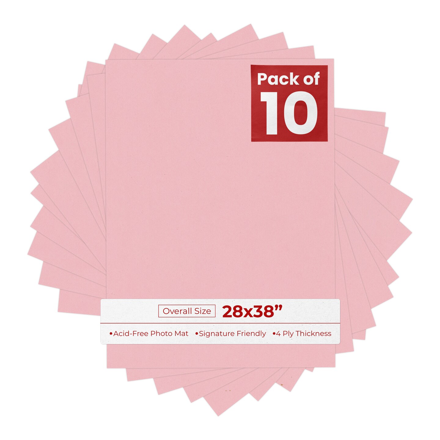 Soft Pink 28x38 Uncut Mat Board - Blank Sheets, No Opening, Color: Pink ...