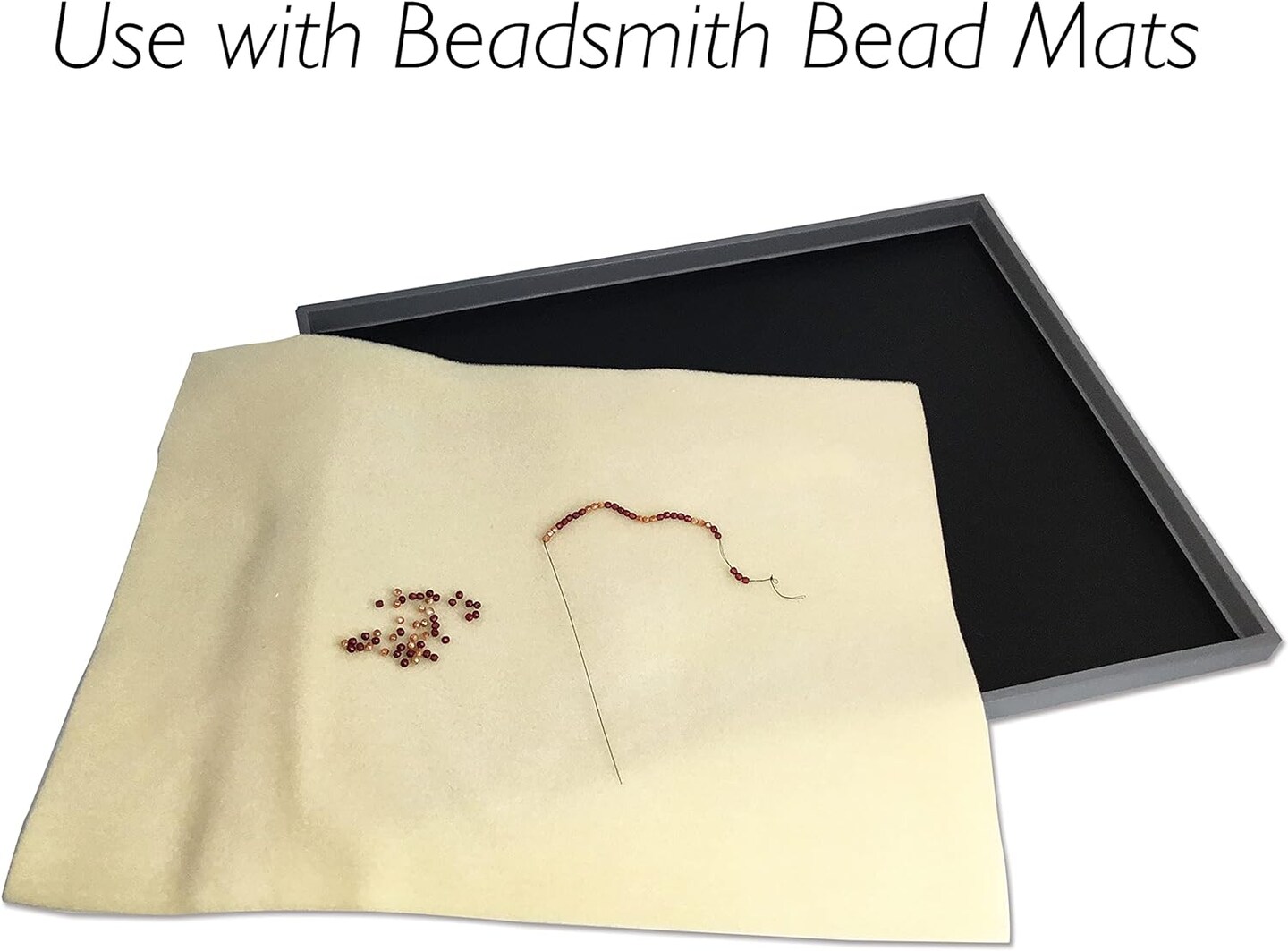 The Beadsmith Bead Mat Tray &#x2013; Lightweight Tray for Holding Bead Mats, 11.5&#x201D; x 14.5&#x201D; x 0.5&#x201D;, Portable