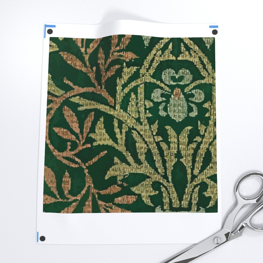 Arts And Crafts Woven Look Vintage Inspired Victorian Floral Morris Custom Removable Wallpaper by Spoonflower Peel & Stick Wallpaper 2FT Wide