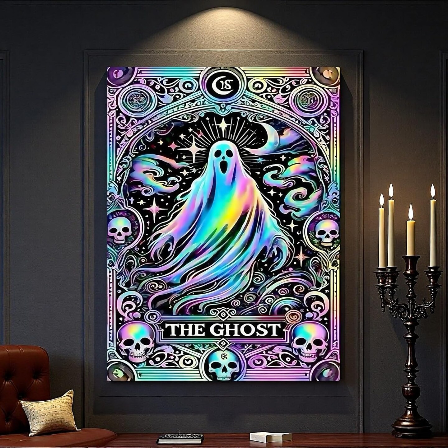 9.8x13.7Inch - 4 PCS Ghost Witch Skull Diamond Painting Kits for Adults