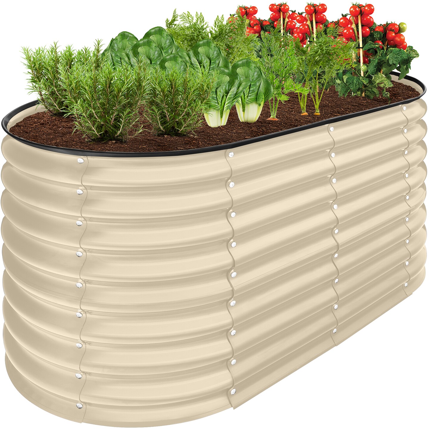 Best Choice Products 4x2x2ft Outdoor Raised Metal Oval Garden Bed, Planter Box for Vegetables, Flowers