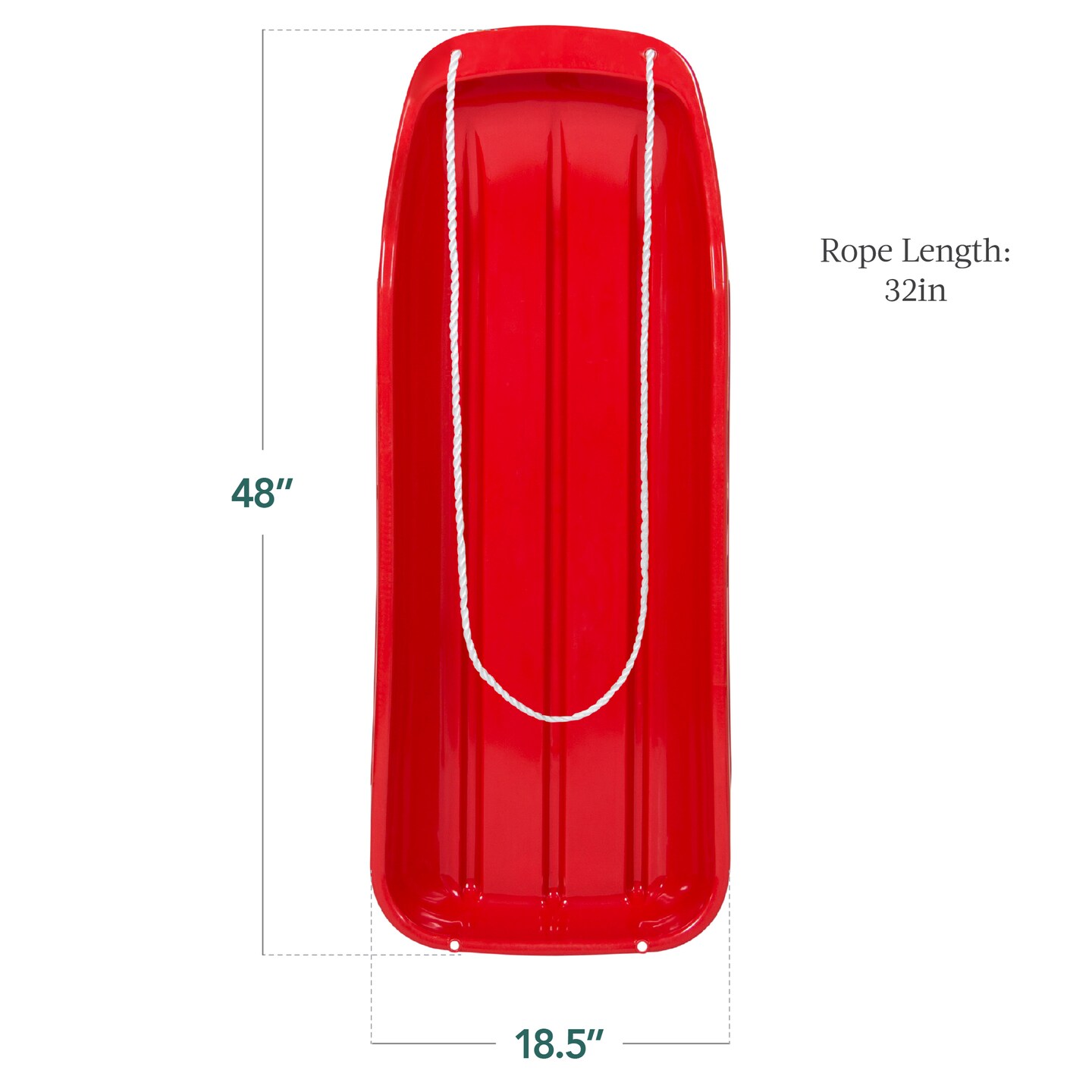 Best Choice Products 48in Kids Outdoor Plastic Sport Toboggan Winter Snow Sled Board Toy w/ Pull Rope
