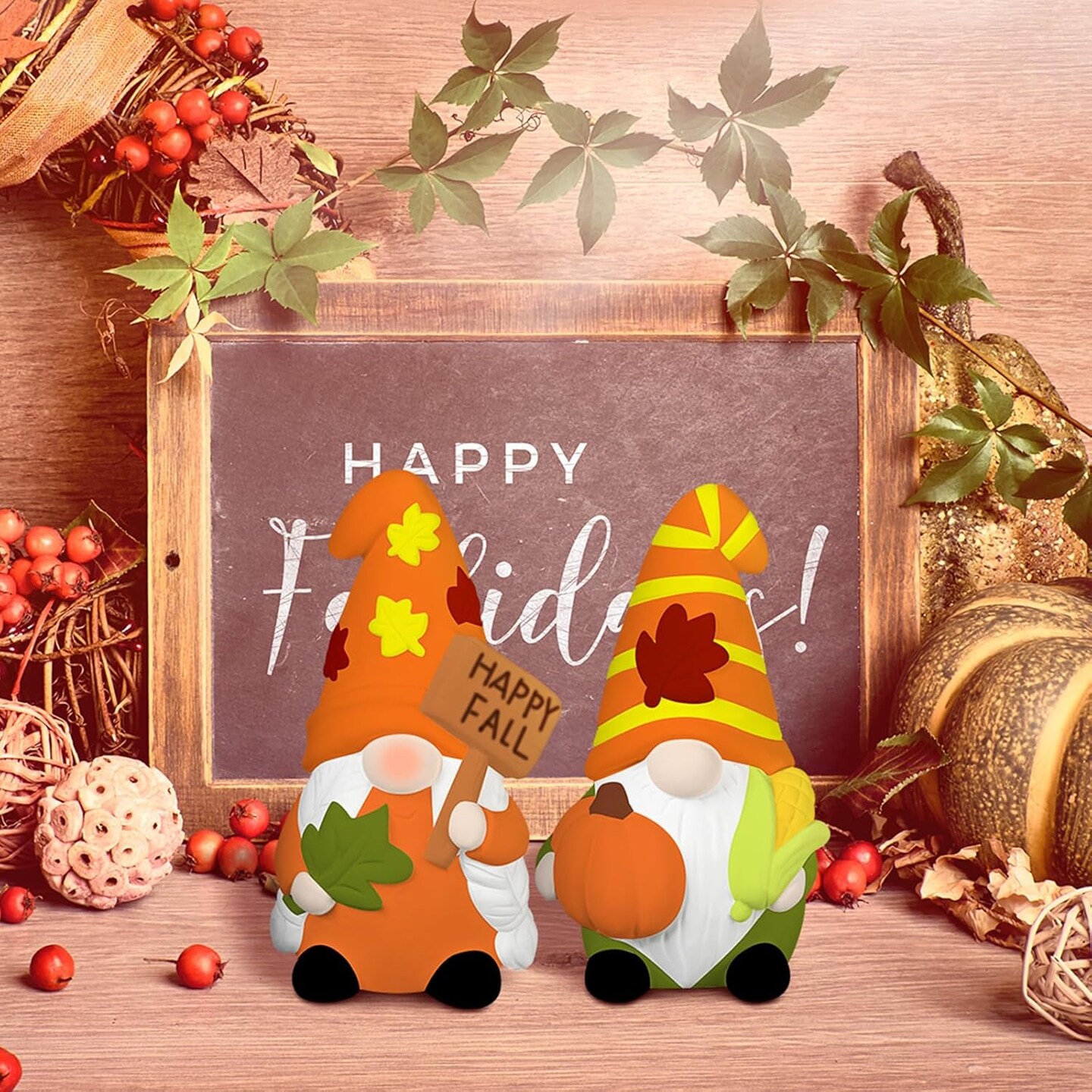 2 Pack Fall Ready to Paint Your Own Gnome Statues 4&#x27;&#x27; DIY Unpainted Ceramics Gnome Figurines Kit Blank Paintable Ceramics for Classroom Art Crafts