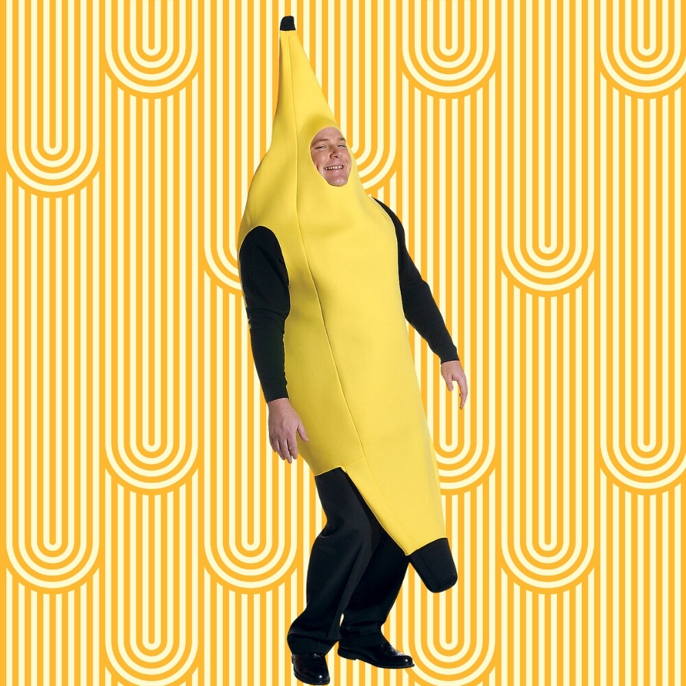 Deluxe Banana Plus Size Costume Funny Yellow Fruit Tunic Pull Over Halloween Party Outfit