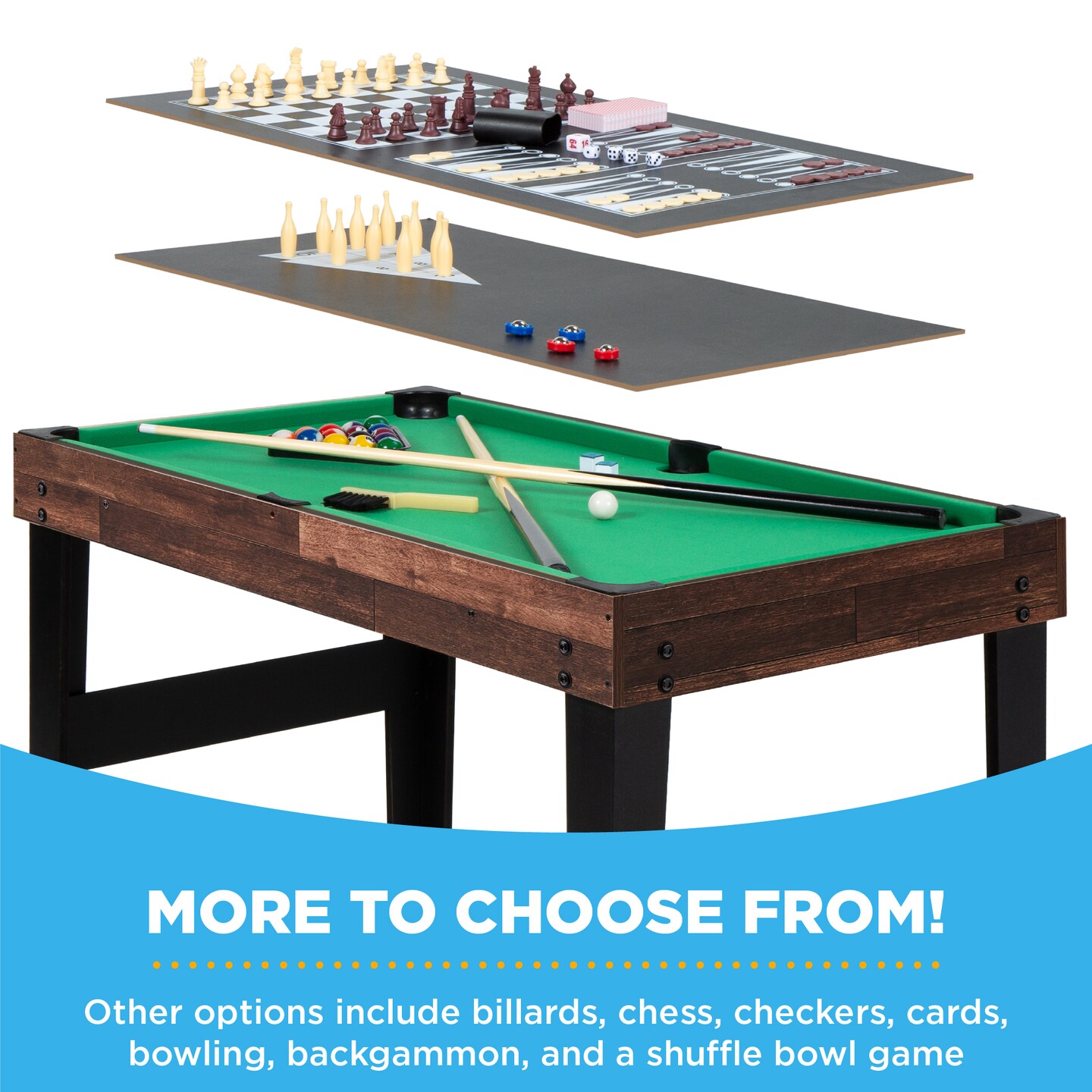 Best Choice Products 2x4ft 10-in-1 Combo Game Table Set w/ Hockey, Foosball, Pool, Shuffleboard, Ping Pong