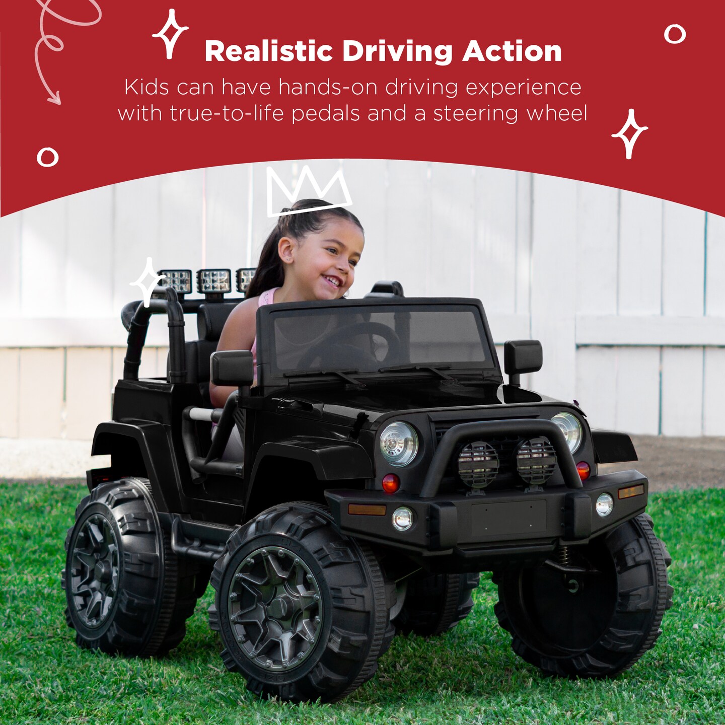 Best Choice Products 12V Kids Ride On Truck Car w/ Remote Control, Spring Suspension, Bluetooth, LED Lights