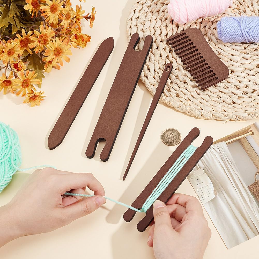 5 Pieces Knitting Weaving Loom Tools Shuttle Weaving Stick for Beginner