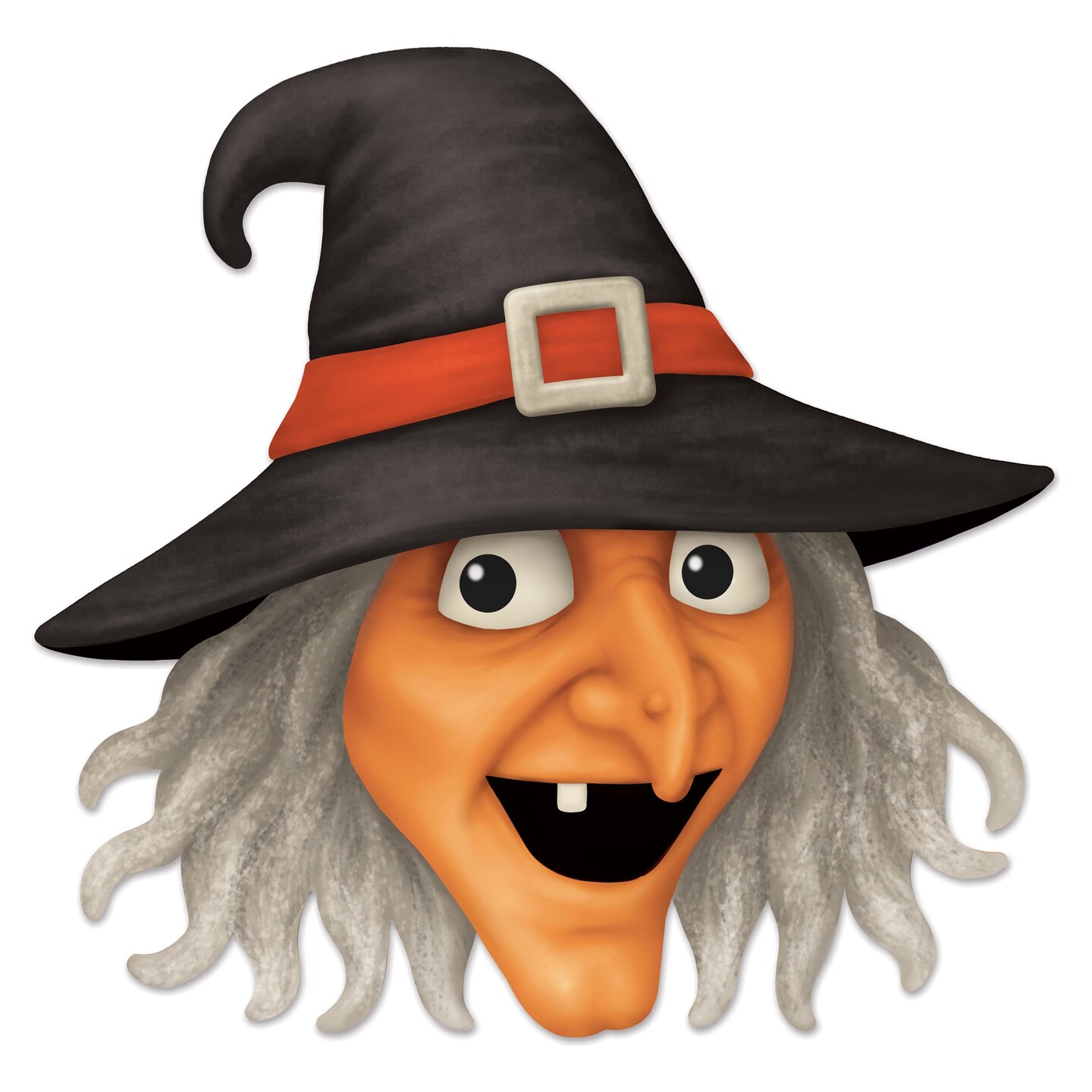12&#x22; Metal Embossed Sign: Witch Head (Orange)
