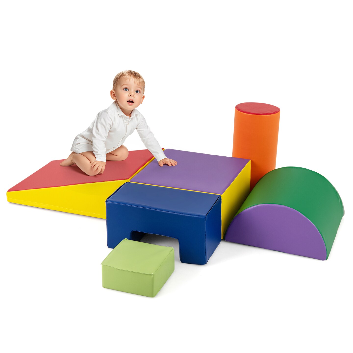 Indoor Foam Climbing Blocks Playset for Toddlers with 6 Soft Shapes